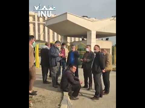Offshore transport employees rally outside Water&amp;Power Office in Izeh, Khuzestan; January 10, 2022