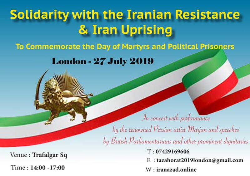 Major Rally in London in Support of Regime Change in Iran