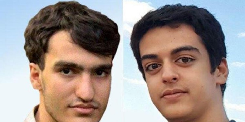 Arrested Iranian elite students Amir Hossein Moradi and Ali Younesi
