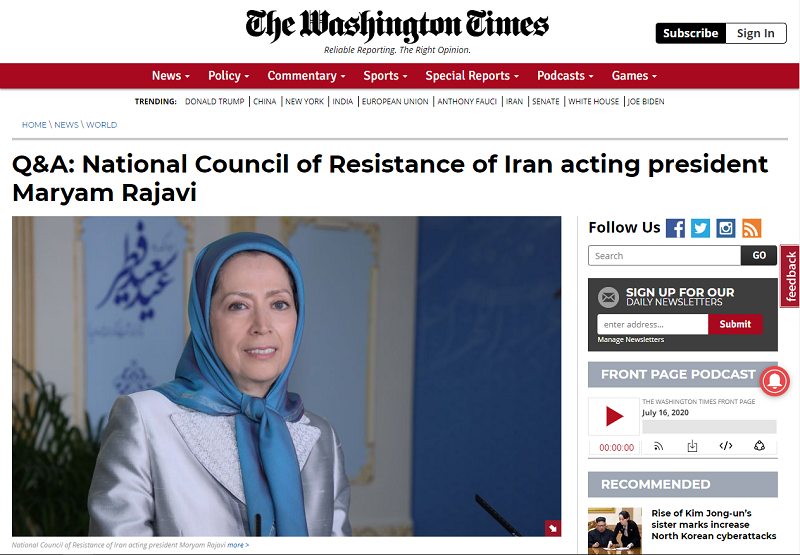 The Iranian Resistance’s president Maryam Rajavi calls on the world to adopt a firm policy against the mullahs’ regime