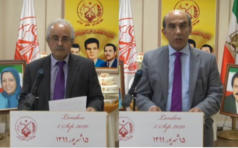 PMOI-MEK supporters in England-London at the Iranian online conference in support of domestic protests for freedom, justice, and equality in Iran—September 5, 2020