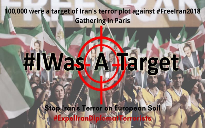 On November 22, Iranian diaspora launched a twitterstorm by #IWasATarget, expressing their dismay over the EU's silence about Iran's terror.