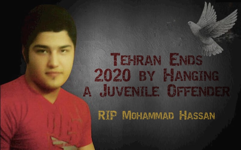 At dawn on December 31, the Iranian regime committed another crime and ended 2020 by hanging a juvenile offender.