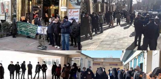 On January 28, Iranian citizens from different walks of life held at least five rallies and strikes in various cities.
