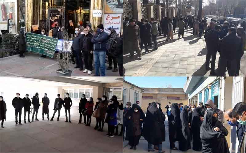 On January 28, Iranian citizens from different walks of life held at least five rallies and strikes in various cities.