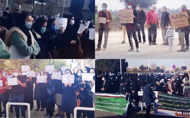 On January 2, the fed-up people of Iran continued their protests against the regime's profiteering policies through four rallies.