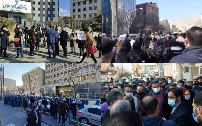 Iranian citizens continued their protests against the regime's plundering policies through six rallies and marches on January 19.