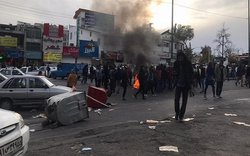Iranian people take part in an uprising