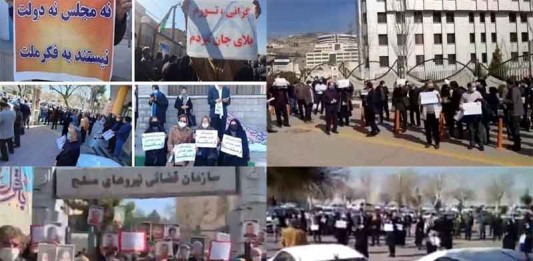 On February 14, citizens in Iran once again vented their anger over the regime’s failure and economic pressure through at least six protests.