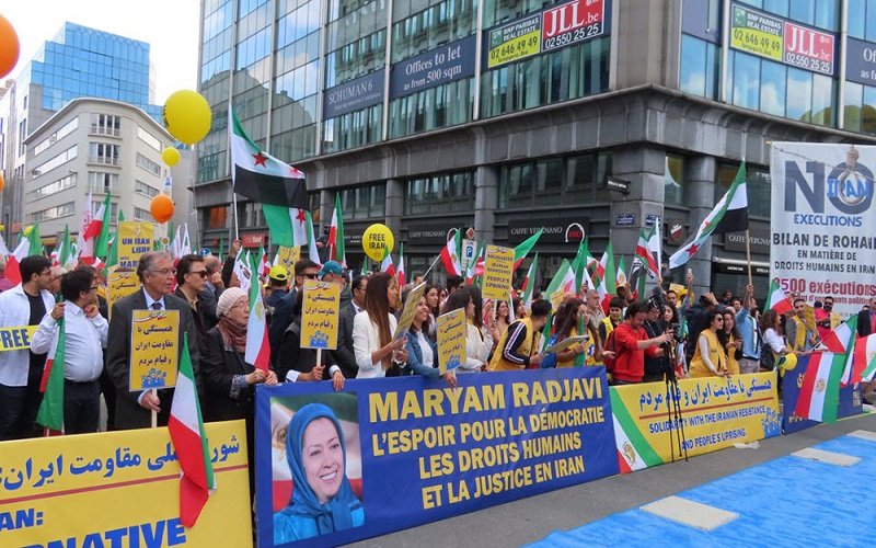 MEK/PMOI supporters protests against the regime in Iran