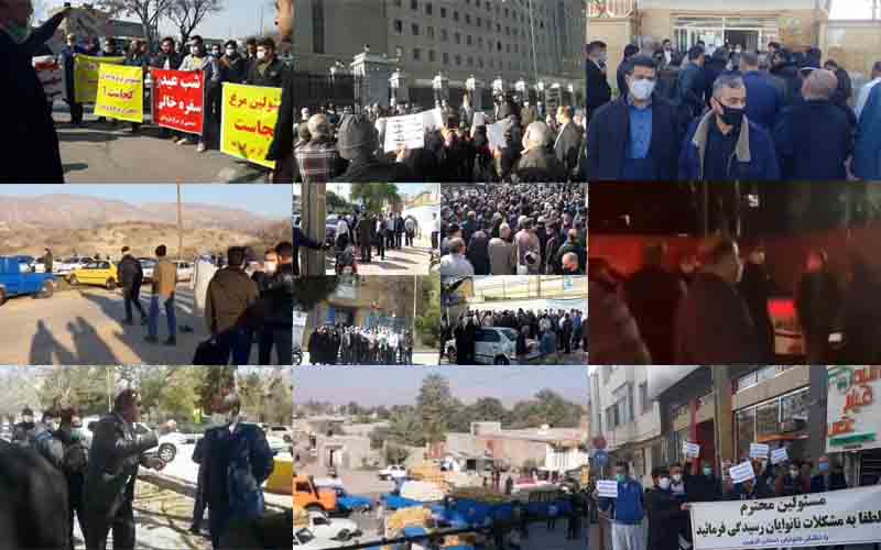 From March 3 to 7, the people of Iran held at least 41 rallies and protests in different cities over officials’ failure to meet their demands.