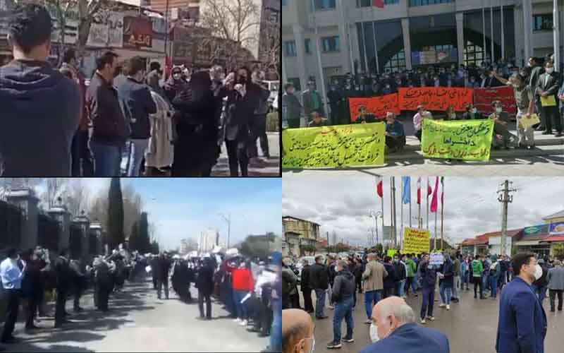 On March 9, Iranian citizens held at least eight rallies and protests in different cities, protesting the regime's plundering policies.