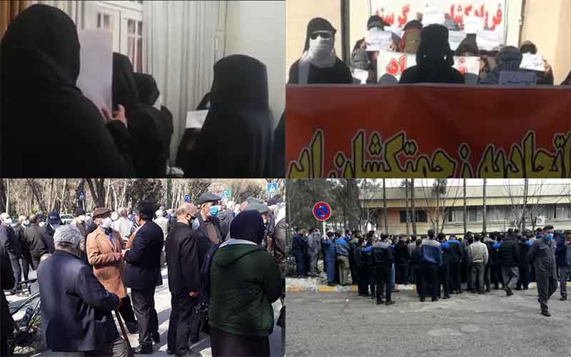 On March 1, Iranian citizens from different walks of life held at least four rallies and protests in different cities, demanding their rights.