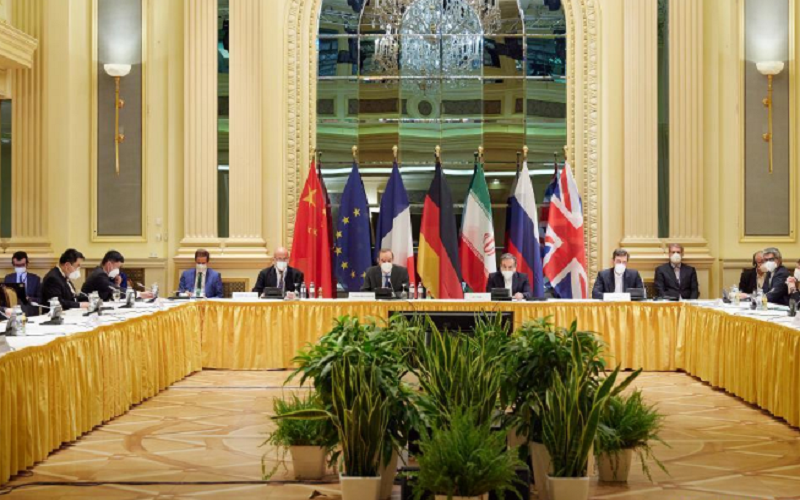The negotiation table of the JCPOA agreement between Iran and the world powers