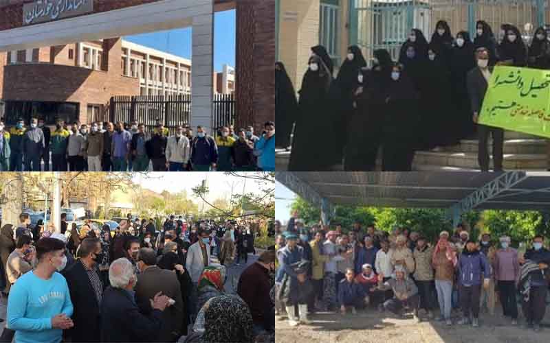 From March 28 to 31, citizens in Iran held at least 18 rallies and protests in various cities despite the national holidays of Nowruz
