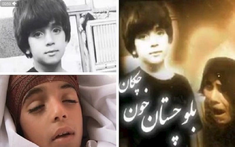 The Iranian baluch child Meysam Naruei who was killed by regime repressive forces