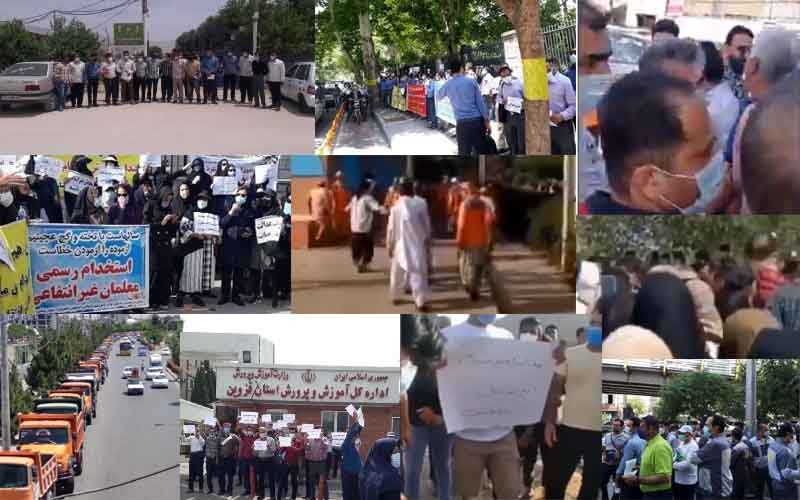 On May 22 and 23, the people of Iran held at least 22 rallies, protests, and strikes in various cities, venting their anger over the government’s plundering and profiteering policies.