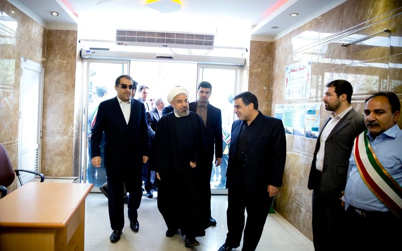 Hassan Rouhani, Iran regime’s president visits a hospital