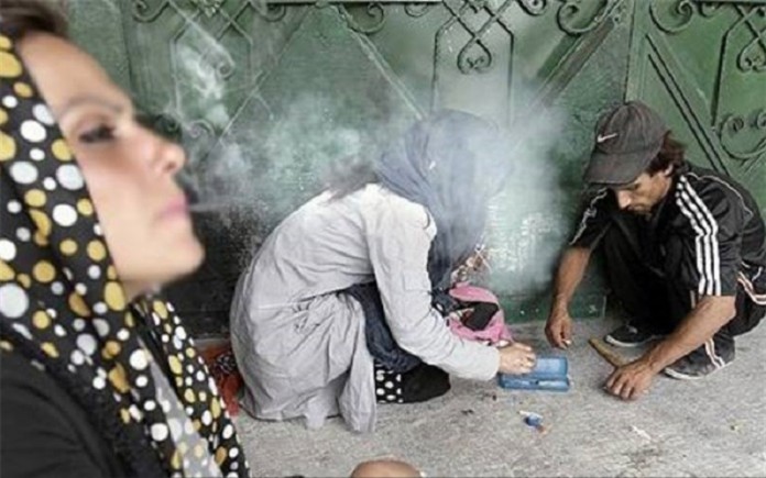 Scene of addiction under the clerical rule in Iran