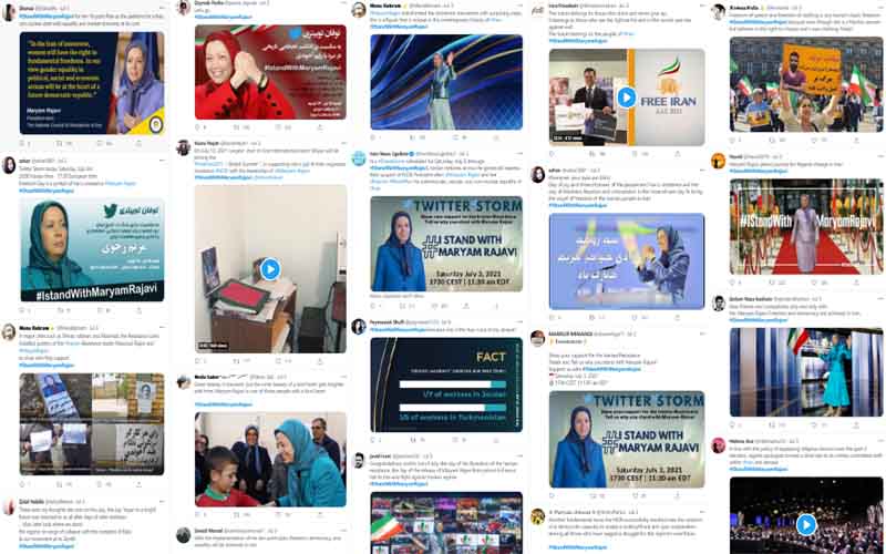 In support of Maryam Rajavi, the NCRI President-elect, Iranian netizens launched a tweetstorm on July 3 declaring their solidarity with her.