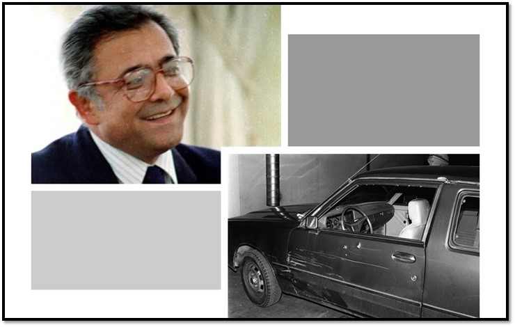 Dr. Kazem Rajavi was gunned down in his car on the way to his home. Bullet holes can be seen in his car during the bloody terror attack.
