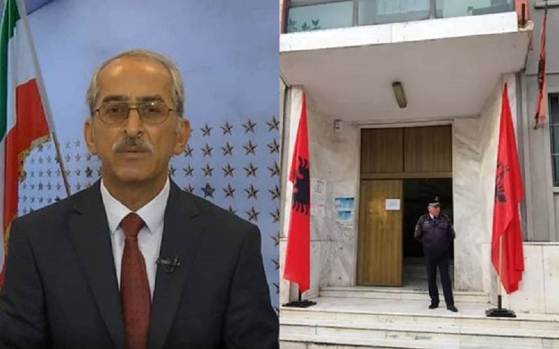During the 35th session of the trial of former Iranian prison official Hamid Noury, a survivor of the 1988 massacre Mohammad Zand testifies in the Durres Court, Albania