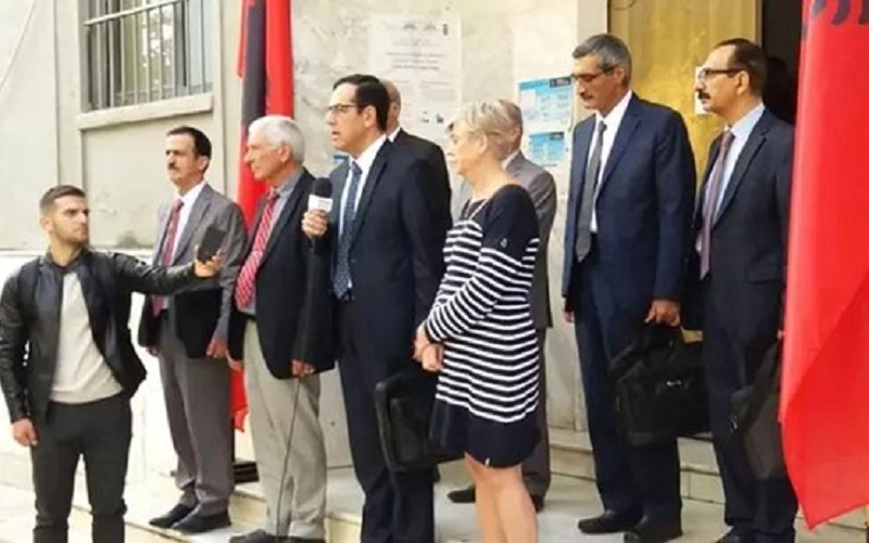 During the 36th session of the trial of executioner official Hamid Noury, survivor of 1988 massacre Majid Saheb-Jam testifies in the Durres Court, Albania