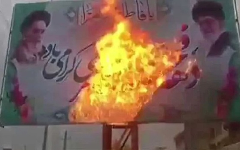 Iranian youths celebrate the traditional Fire Festival of Chaharshanbe Suri, venting their anger over the entire regime and its symbols.