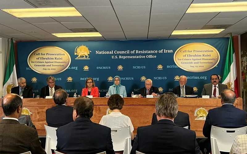 Iranian Resistance NCRI holds a press conference in Washington, D.C., declaring a federal complaint against 1988 Massacre executioner Raisi.