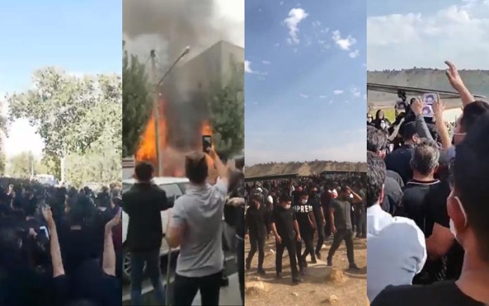 On day 42 of Iran protests, citizens commemorate the martyrs in Mahabad and Khorramabad, turning funerals to anti-regime demonstrations.