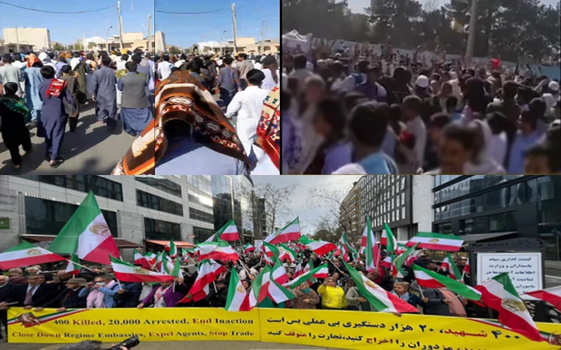 The Iranian people continued anti-regime protests in various cities at weekend despite the regime's oppressive measures.