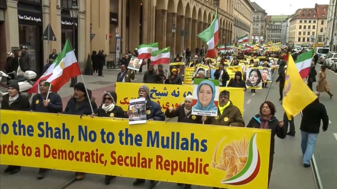 Protest by freedom-loving Iranians against the regime.