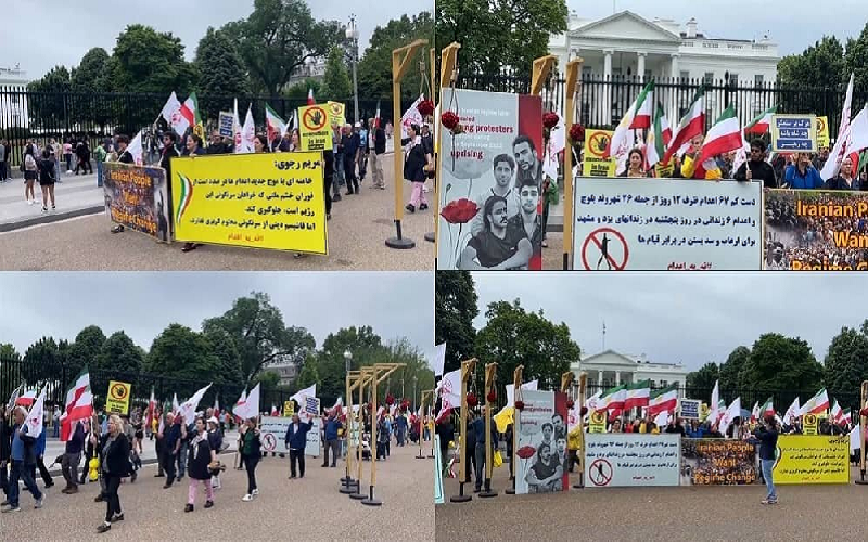 Freedom-loving Iranians and MEK supporters' demonstration in front of the White House in support of the Iran Revolution.
