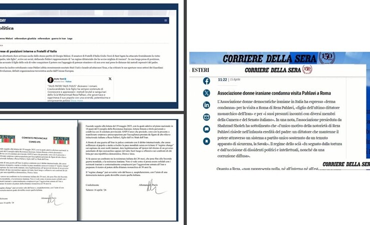 Widespread Backlash in Italy Over Reza Pahlavi’s Visit